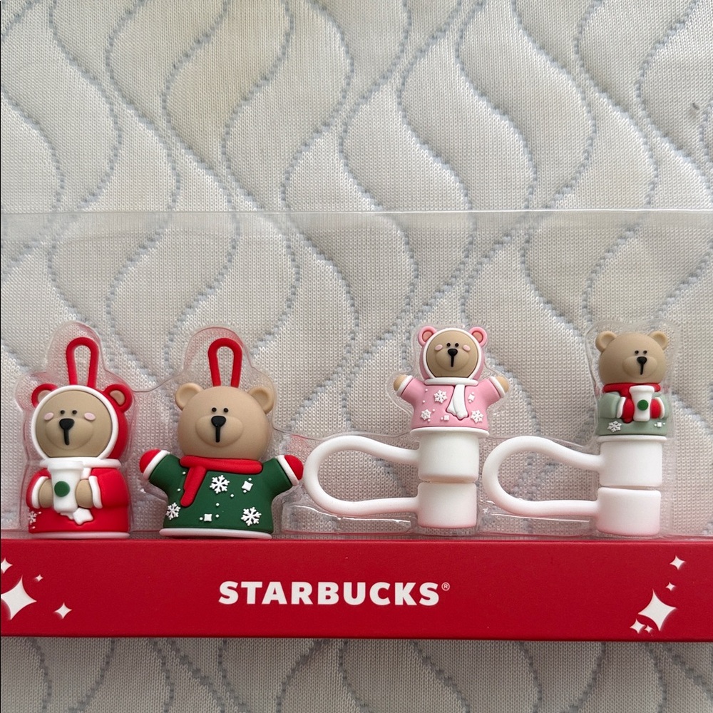 Rare Starbucks Bearista Christmas Cup and Straw cover set from Mexico 🇲🇽 - Picture 7 of 9
